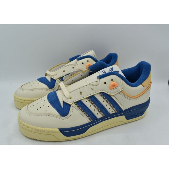 Adidas Womens Size 8 Rivalry 86 Low Blue Cream White Leather Shoes Sneakers
